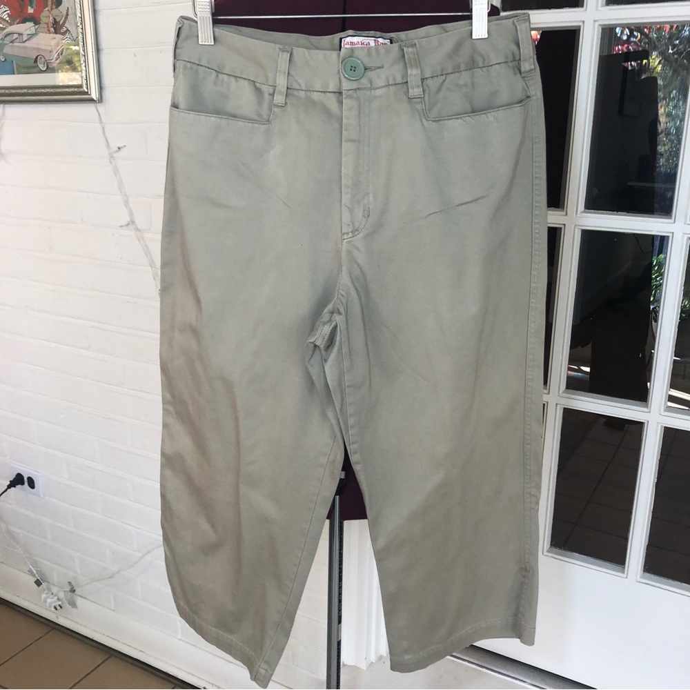 Jamaica Bay Grey Green Stretch Capri Pants size 14